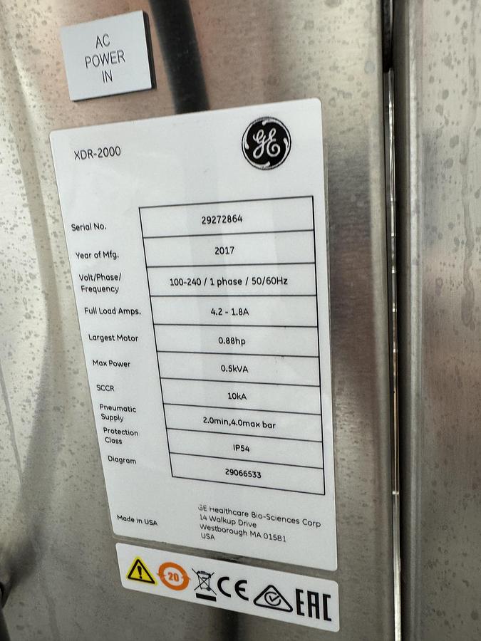 Used Xcellerex 2,000L Single Use Bioreactor