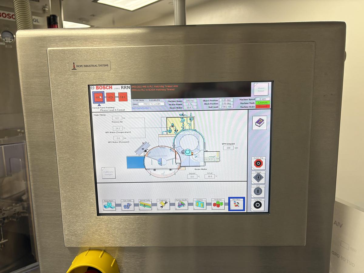 Used Bosch Vial Filling & Sealing Line