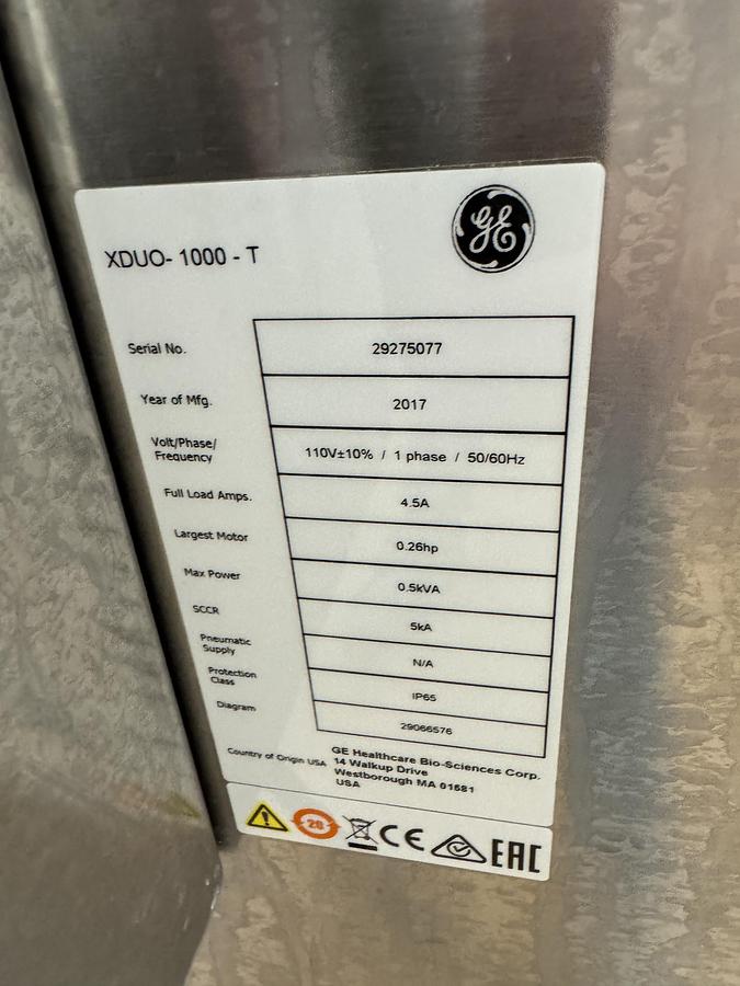 Used Xcellerex XDUO 1,000L Single Use Mixer