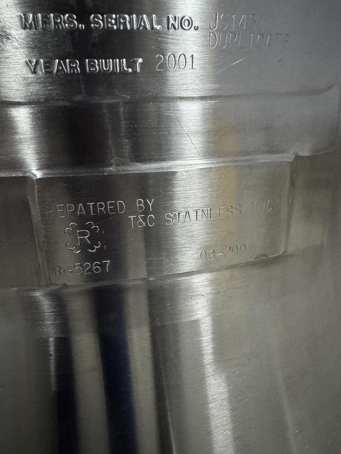Used DCI 200 Liter Jacketed Stainless Steel Mixing Tank