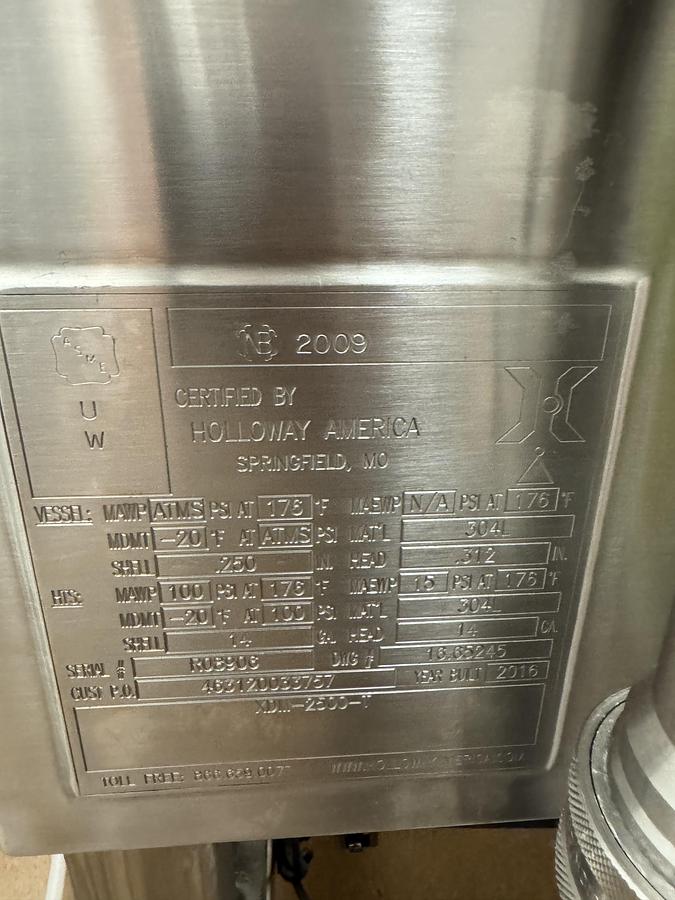 Used Xcellerex XDUO 2,500L Jacketed Single Use Mixer