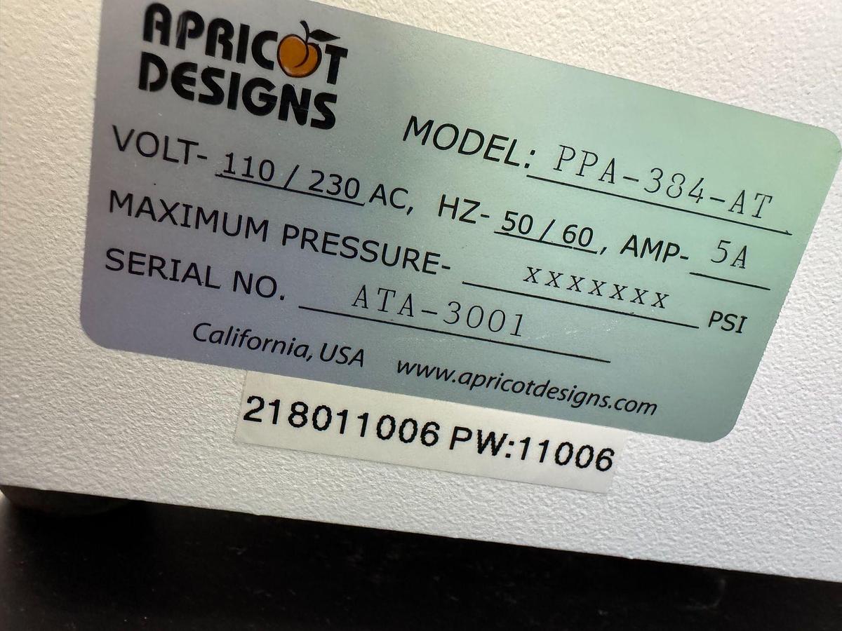 Used Apricot Designs PPA-384 -AT Personal Pipettor Liquid Handler