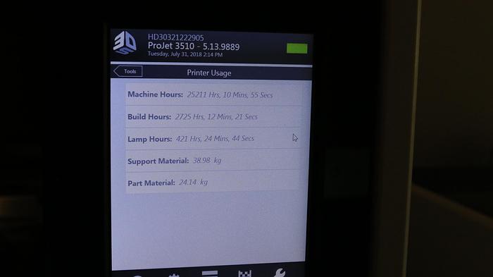 Used 3D Systems Pro Jet 3510HD Plus