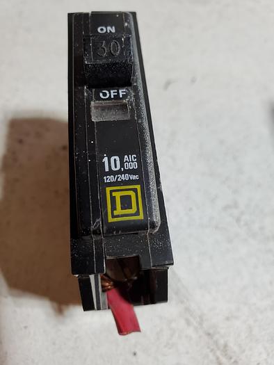 Used Square D 30A Single Pole Circuit Bolt on Breaker