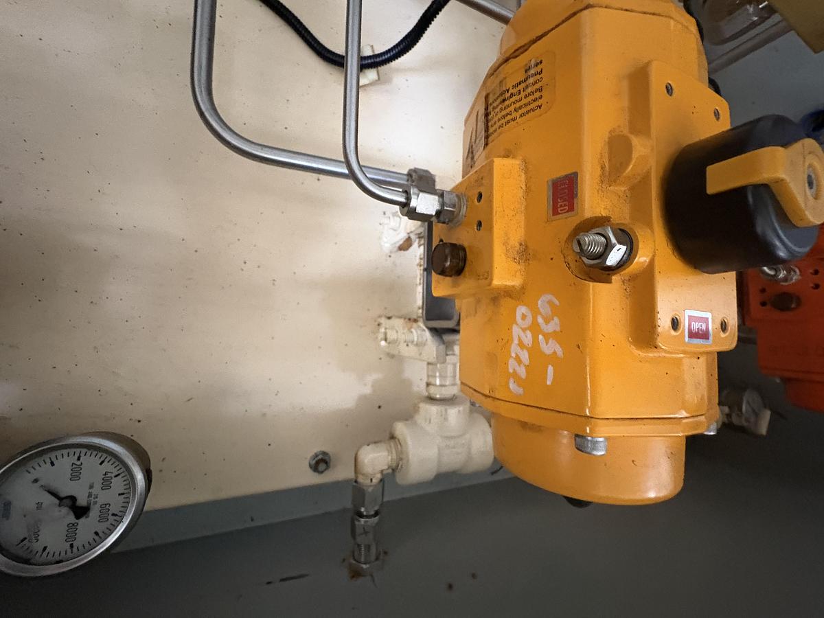 Used Trillium CNG Fast-Fill Priority Panel System — 6 Valve Main Priority Panel with Bettis Yellow Actuators + 4 Valve Storage Management Controller with Allen-Bradley POINT I/O 1734-AENTR