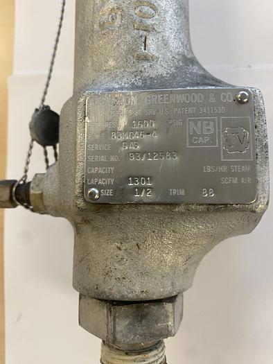 Used Anderson Greenwood Gas 1600 psi pressure reliefs