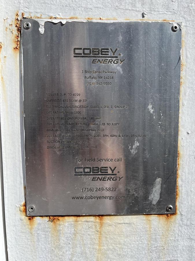 Used Complete CNG Station 185HP Gemini Compressor with 100 hours driven by a Cat 3306 with Great Storage