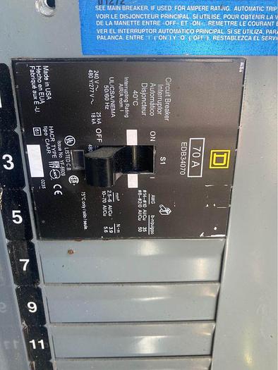 Used SQUARE D PANELBOARD NF430L2C 250A 480/277 4 wire 200 amp Main Includes 60 and 70 AM