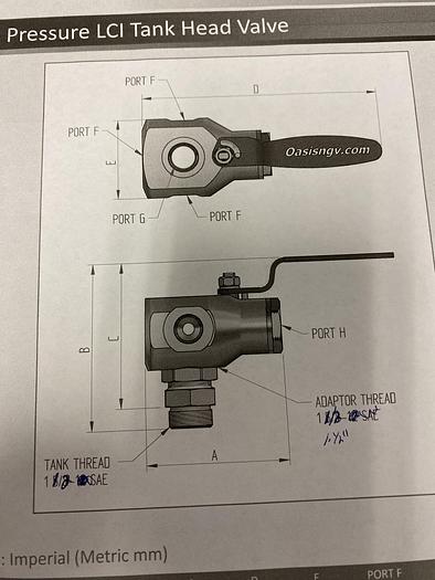 6 port 6000PSI Oasis stainless 1/2" Ball Valve Good for Hydrogen CNG ...