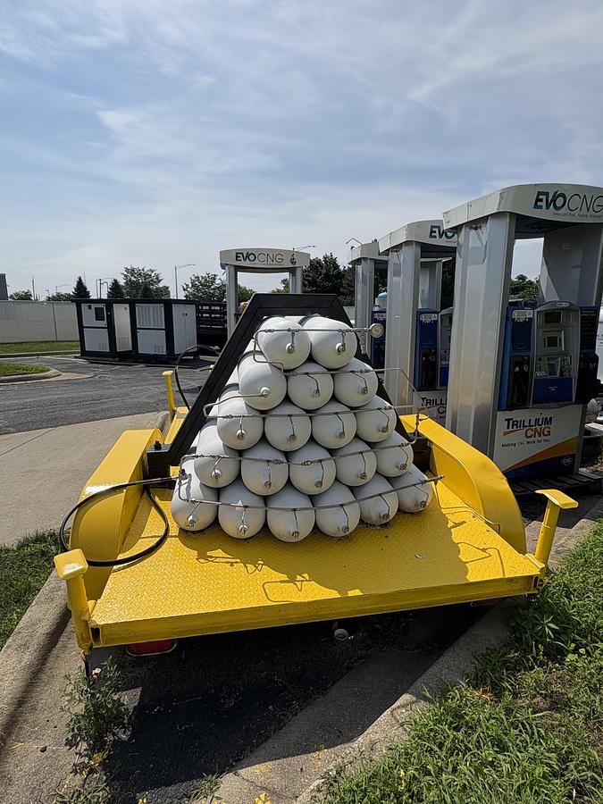 Used 20 bottle CNG Storage trailer includes 15 foot hose and refueling nozzle