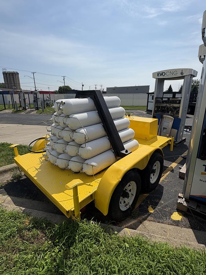 Used 20 bottle CNG Storage trailer includes 15 foot hose and refueling nozzle