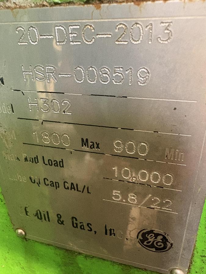 Used Two 4 Stage GE 200 HP CNG Compressors Model H302