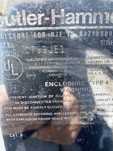 Used A40CE0 Cutler-Hammer A1 Enclosure Type 4 C799JE1 for hazzardous duty locations