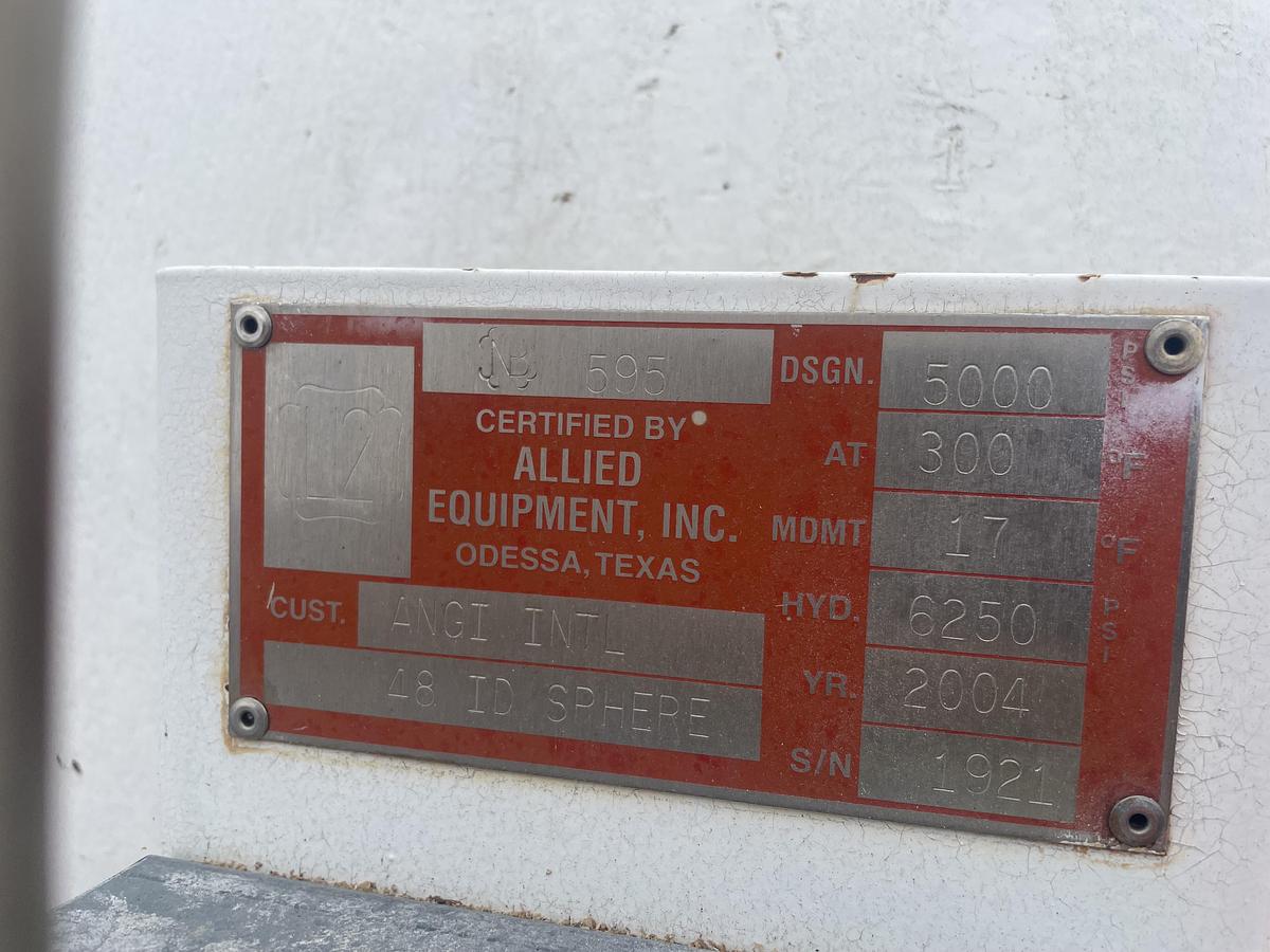 Used 48" 5000 psi CNG Storage Spheres