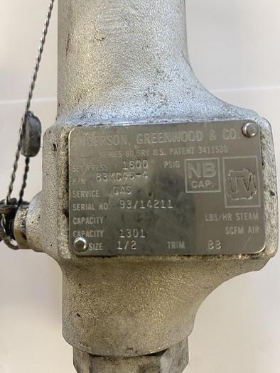 Used Anderson Greenwood Gas 1600 psi pressure reliefs