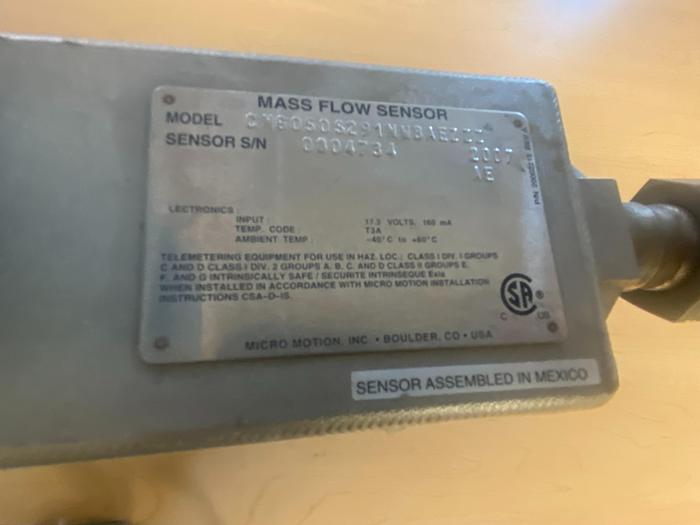 Used 4 Model CNG050s291NWBAEZZZ Micro Motions Mass Flow Sensor
