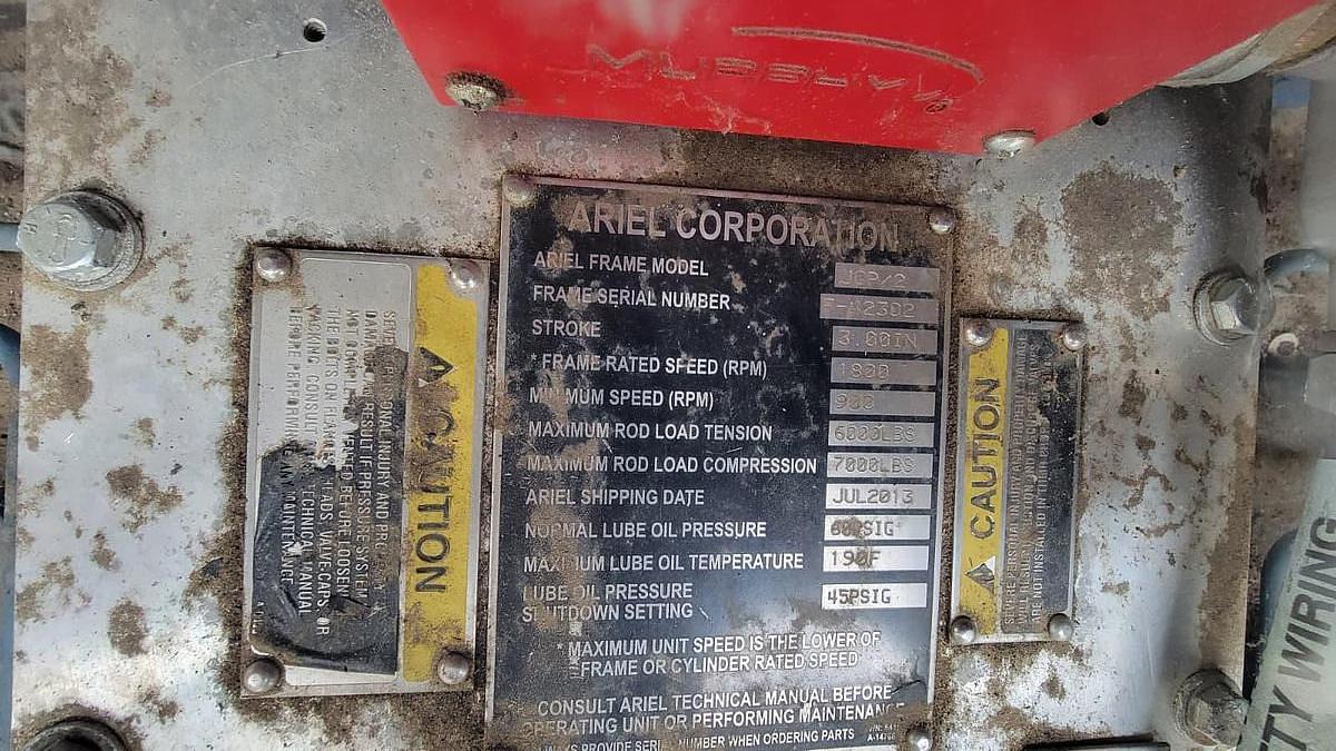 Used TWO-4 stage ANGI Ariel 125 HP CNG Compressor JGP/2