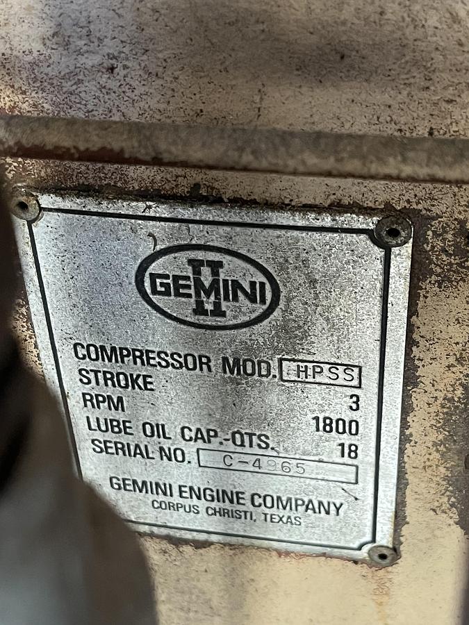 Used Complete CNG Station 185HP Gemini Compressor with 100 hours driven by a Cat 3306 with Great Storage