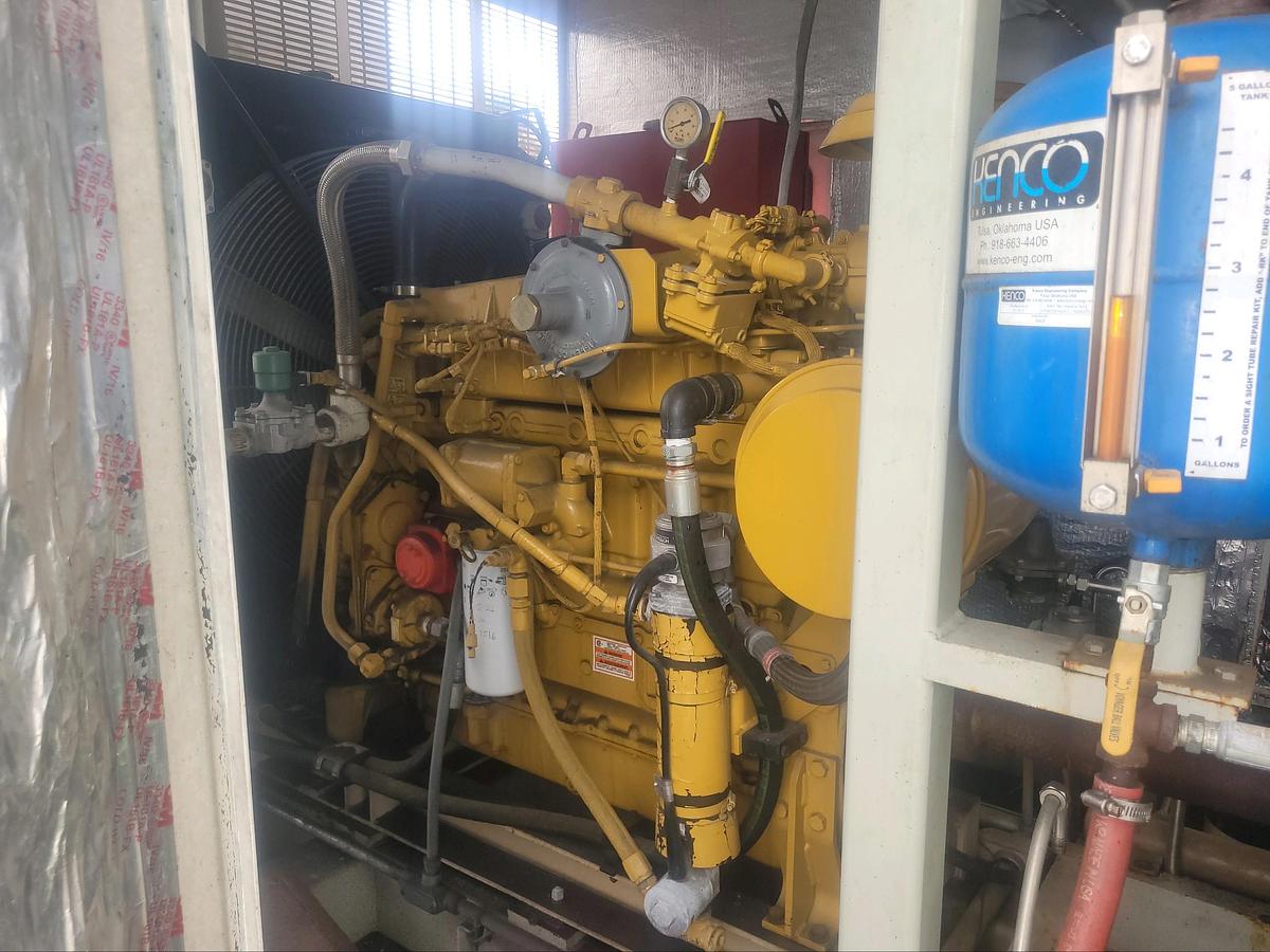 Used Complete CNG Station 185HP Gemini Compressor with 100 hours driven by a Cat 3306 with Great Storage