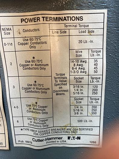 Used A40CE0 Cutler-Hammer A1 Enclosure Type 4 C799JE1 for hazzardous duty locations