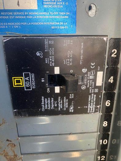 Used SQUARE D PANELBOARD NF430L2C 250A 480/277 4 wire 200 amp Main Includes 60 and 70 AM