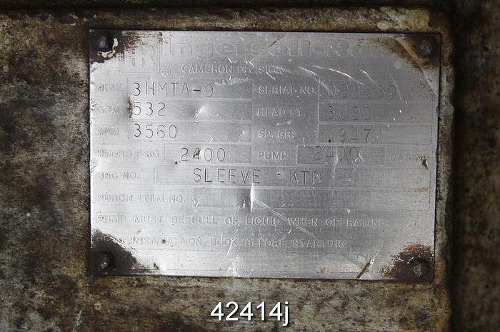 Used Ingersoll Rand 3HMTA-9 4x6 High Pressure Pump #42414