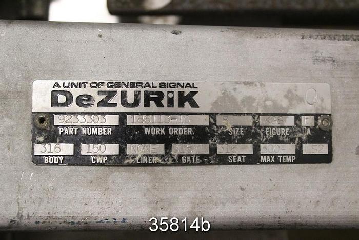 Used Dezurik 8" Air Operated Knife Gate Valve, 9233303 #35814