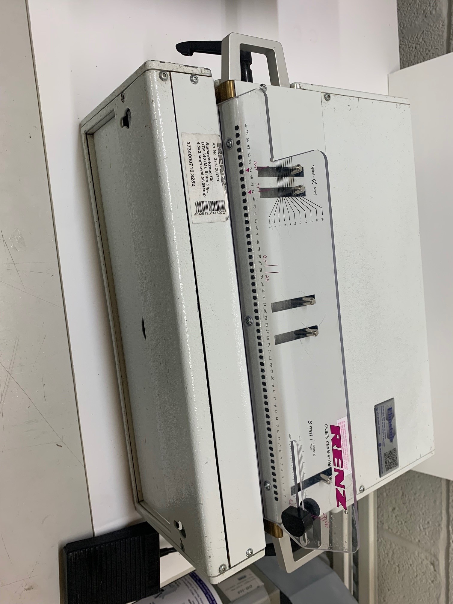 Used Renz DTP 340M Heavy-Duty Binding Punch Machine