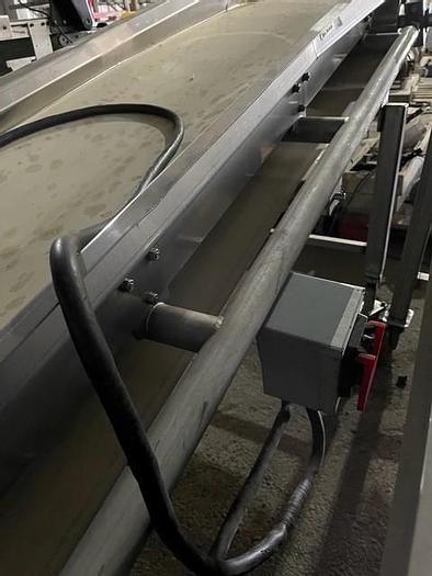 Used 18" Wide x 13' Long Sanitary Flatbelt Incline Conveyor