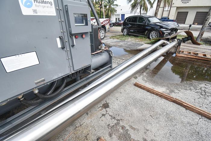 Used Two (2) 23 Feet Long By 8.5" In Diameter Screw Conveyors With Hopper And Base (Inclined)