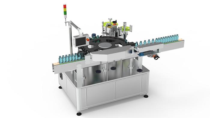 Automatic High Performance-Speed Rotary Labeling System for Round Bottles