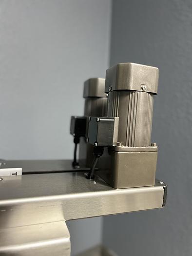 Hugger Belt Transfer Conveyor for Bottom Coding and other Applications/24 inches long-Model DE 24