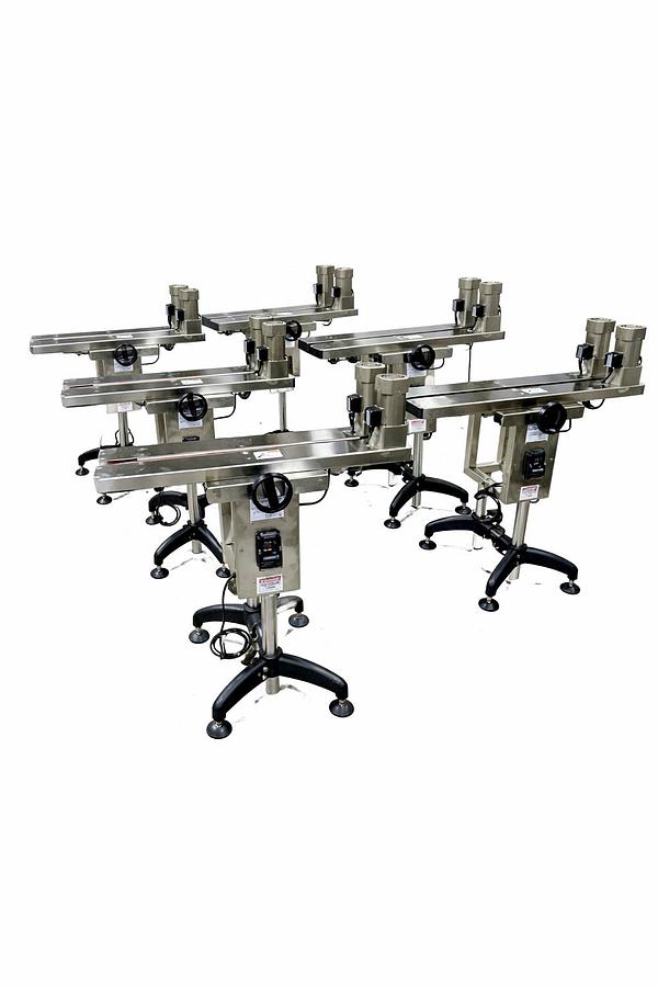 Hugger Belt Transfer Conveyor for Bottom Coding and other Applications/24 inches long-Model DE 24