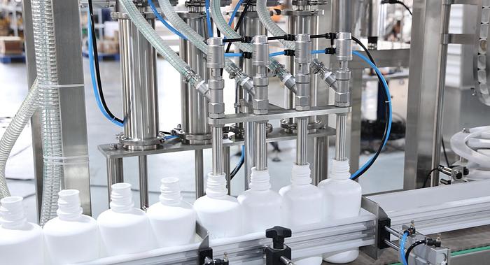 Automatic Filling Line for Bottles and Jars for Small to Medium Production Capacity