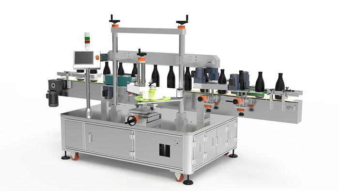 Automatic Horizontal Labeling Machine for unstable cylindrical objects such as oral liquid bottles, ampoules, reagent tube, pencil, solid glue bottles, pens, lipstick, etc.
