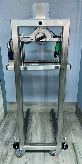 Hugger Belt Transfer Conveyor for Bottom Coding and Other Applications/ 24 inches long/Model DE 80