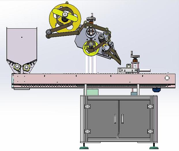 Automatic Horizontal Labeling Machine for unstable cylindrical objects such as oral liquid bottles, ampoules, reagent tube, pencil, solid glue bottles, pens, lipstick, etc.