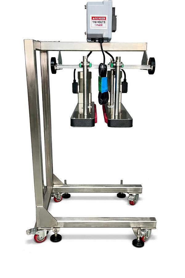 Hugger Belt Transfer Conveyor for Bottom Coding and Other Applications/ 24 inches long/Model DE 80