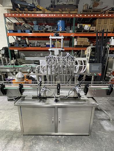 Used FULLY AUTOMATIC PISTON FILLING MACHINE WITH 8 FILLING NOZZLES -READY FOR SHIPMENT