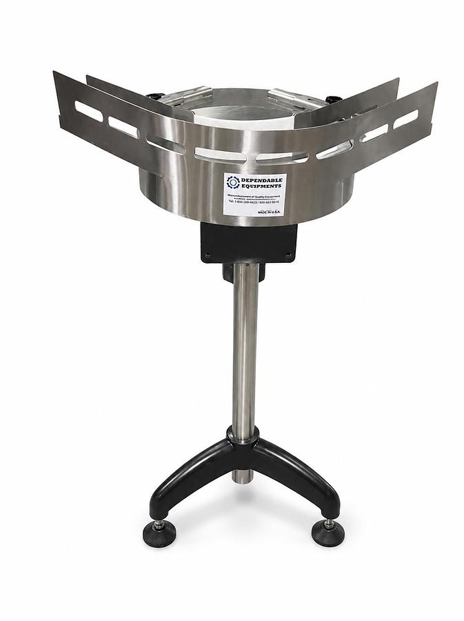 Rotary Table 18" Diameter with 90 Degree Angle with Adjustable Rails.  Ideal to use as a corner (90 Degree angle) Conveyor