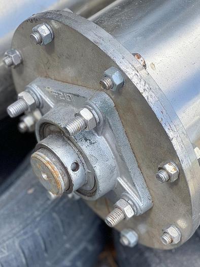 Used Two (2) 23 Feet Long By 8.5" In Diameter Screw Conveyors With Hopper And Base (Inclined)