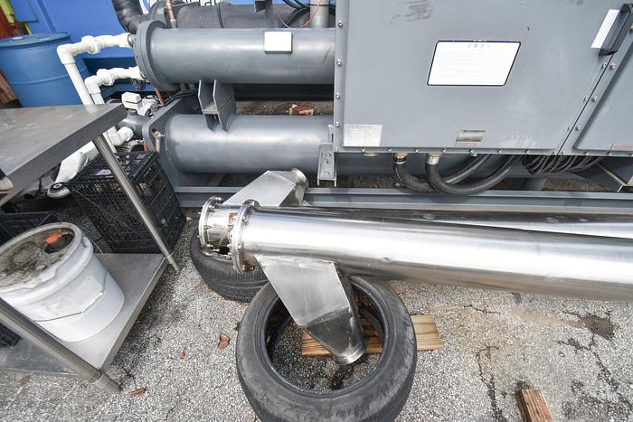 Used Two (2) 23 Feet Long By 8.5" In Diameter Screw Conveyors With Hopper And Base (Inclined)