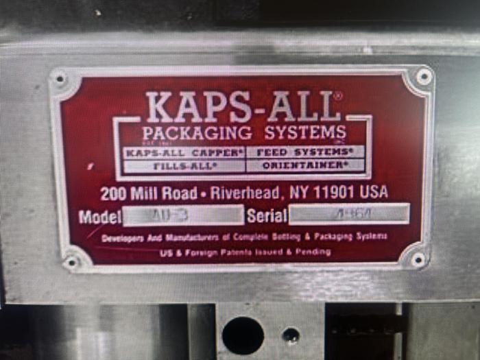 Used KAPS ALL-FEED SYSTEM/ ALL BOTTLE ORIENTAINER -MODEL AU-3