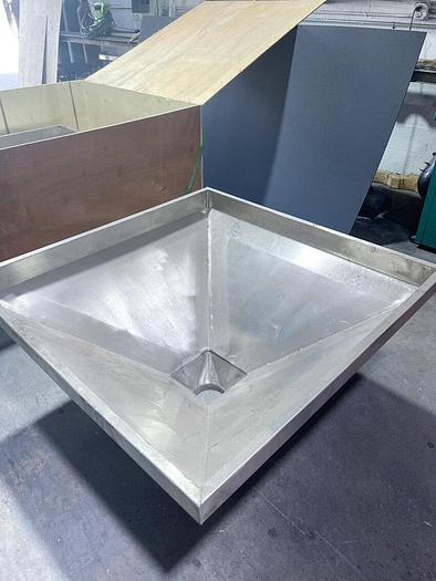 Used Two (2) 23 Feet Long By 8.5" In Diameter Screw Conveyors With Hopper And Base (Inclined)