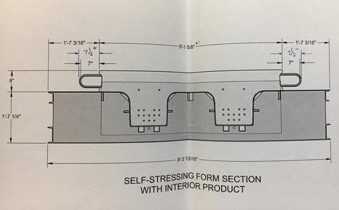 Used Tuckerbilt Self-Stressing SC Bridge Double Tee Form