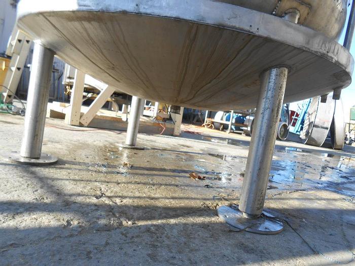 Used Tank, 650 Gallon, 316 Stainless Steel, Jacketed, 52" x 70", DT/DB #S742204