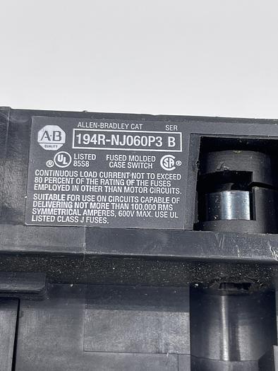 Used Allen-Bradley 194R-NJ060P3 Ser B 