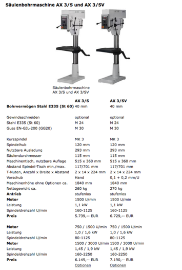 Used Column drilling machine Alzmetall AX 3 / S