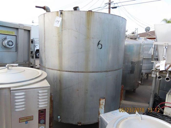 Used Tank, 1,250 Gallon, S/st, FT/FB, 6' X 6', #S744092