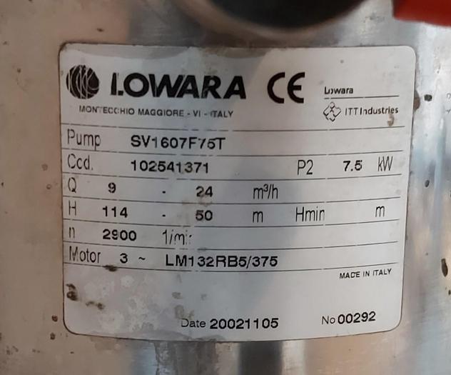 Gebraucht Druckerhöhungspumpe + Frequenzumformer, SV1607F75T - HLV4.075-A0010, Lowara, gebraucht